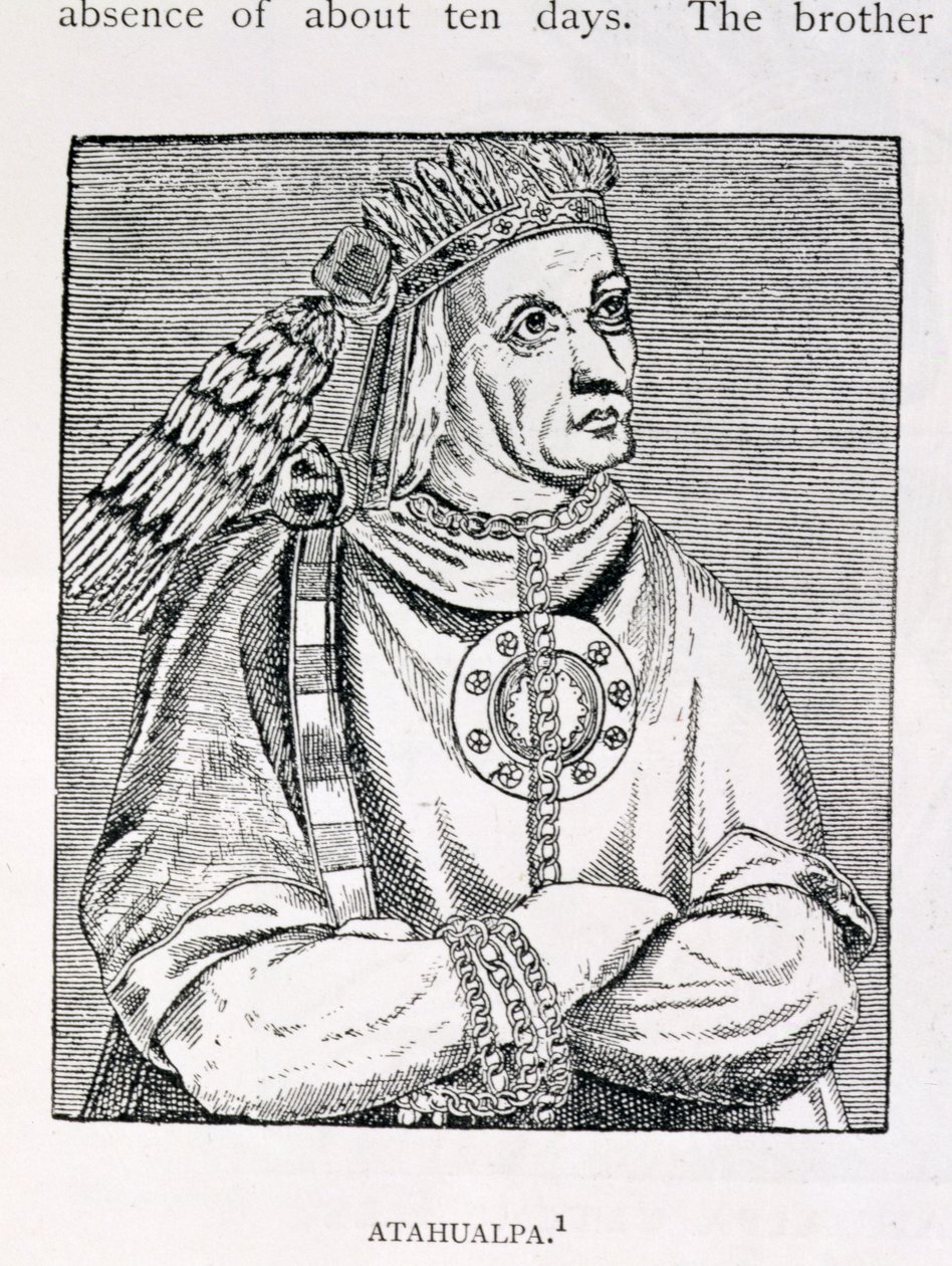Portræt af den sidste inkahøvding, Atahualpa, fra 