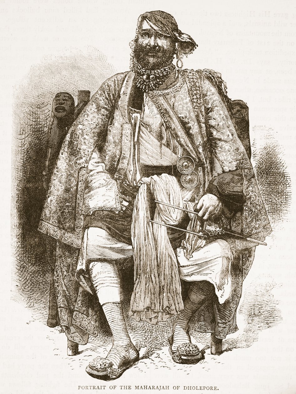 Portræt af Maharajah af Dholepore, illustration fra Cassells Illustrated History of England af English School