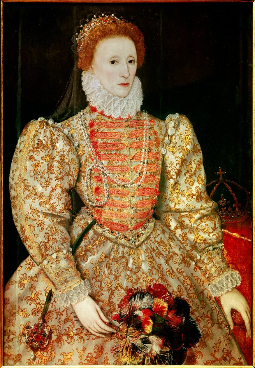Portræt af dronningen af England Elisabeth af English School