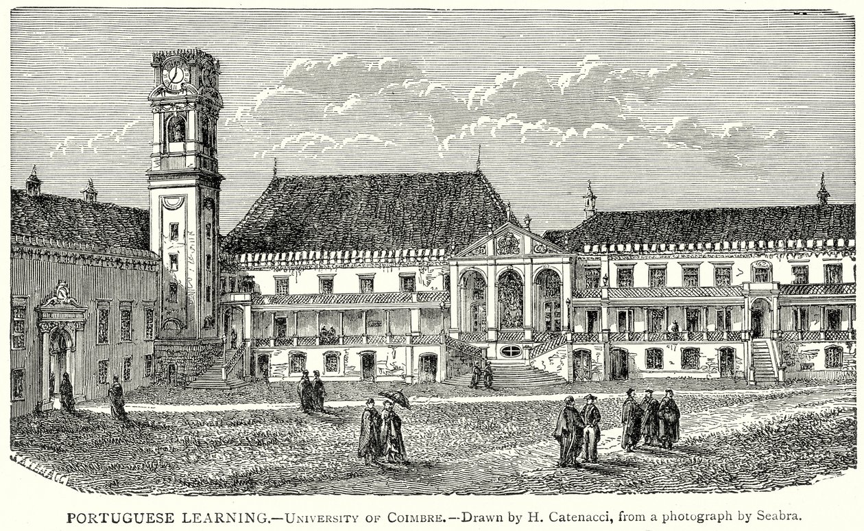 Læring af portugisisk. - Universitetet i Coimbre (gravering) af English School
