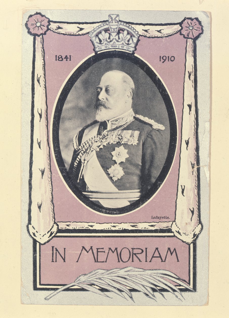Postkort til minde om Edward VIIs død, ca. 1910 af English School