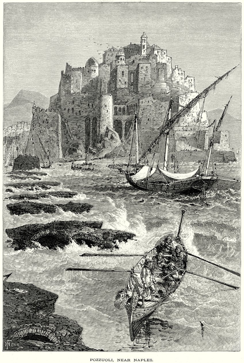 Pozzuoli, nær Napoli (kobberstik) af English School