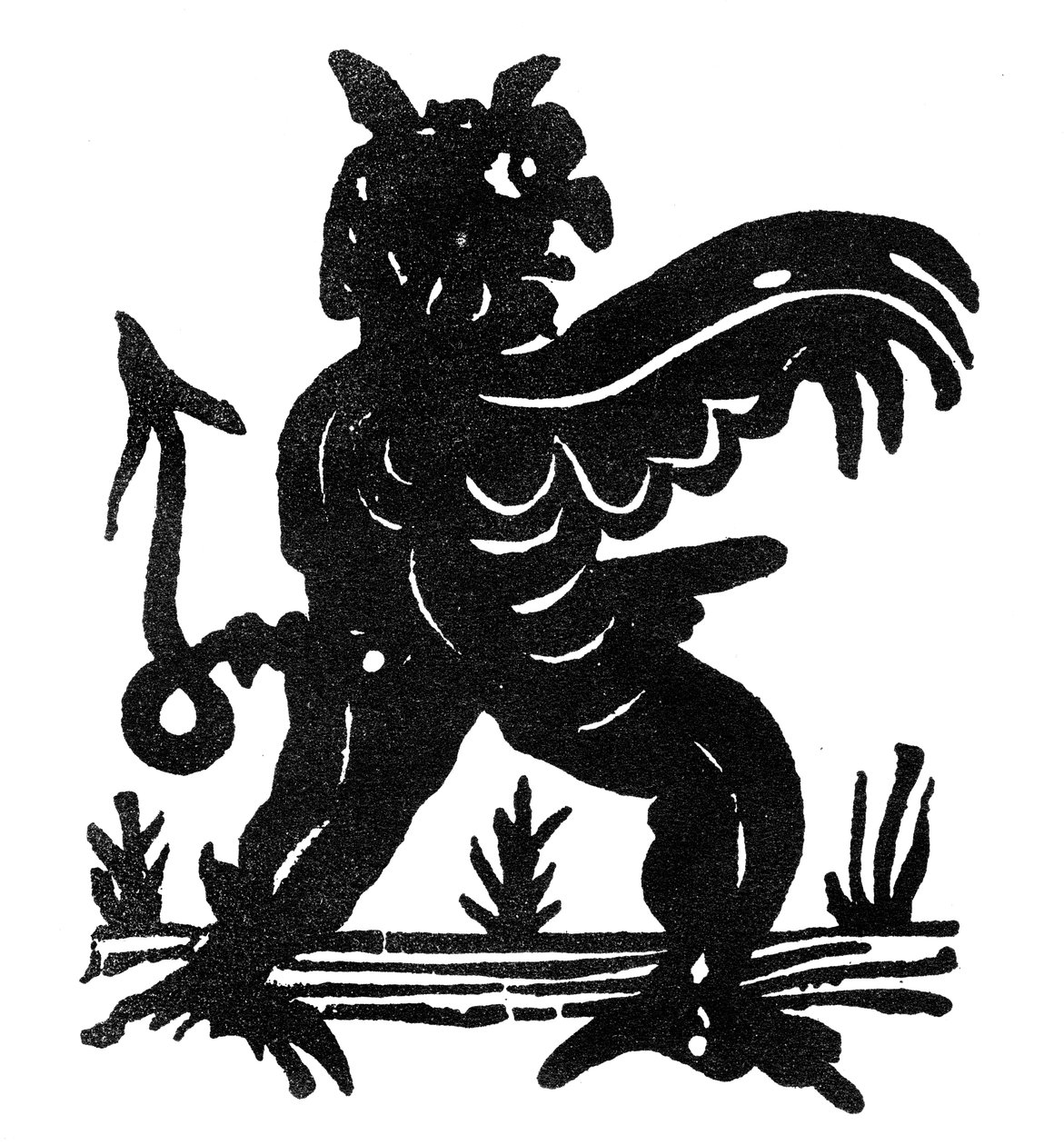 Priapisk dæmon. illustration fra en tidlig 1600-tals bredsideballade A Warning for All Lewd Livers af English School