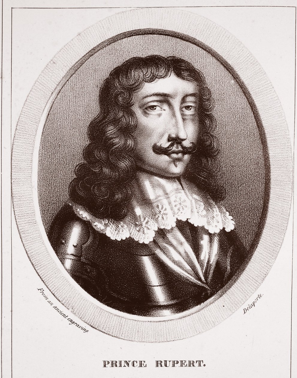 Prins Rupert, fra en gammel gravering, tilskrevet Delaporte, graveret af de Ducarme af English School
