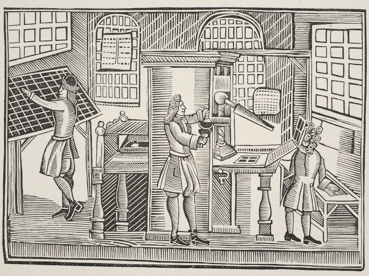Trykkeriet, c.1710 af English School