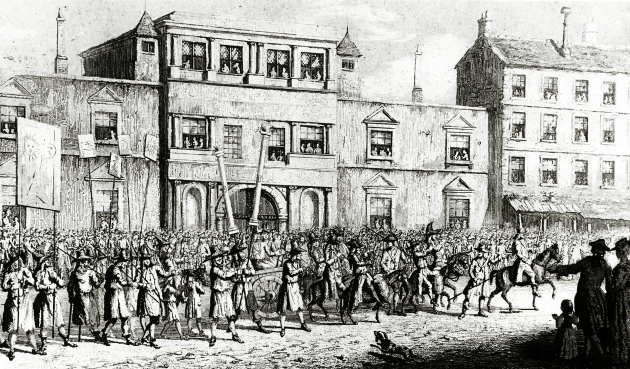 Procession af 1741 i London hånende frimurere, 1843 af English School