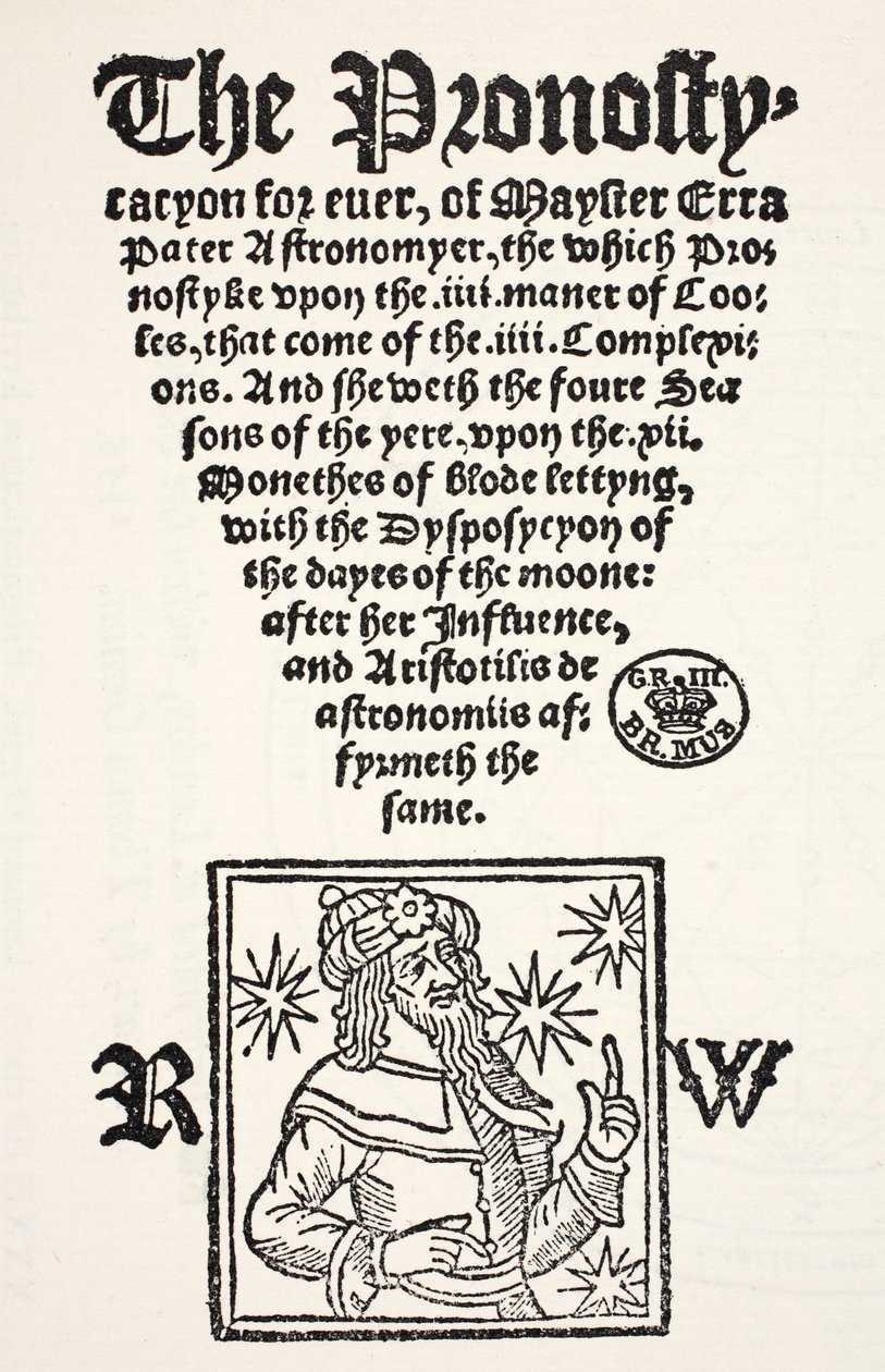 Prognostication for ever af Erra Pater, trykt af R. Wyer af English School