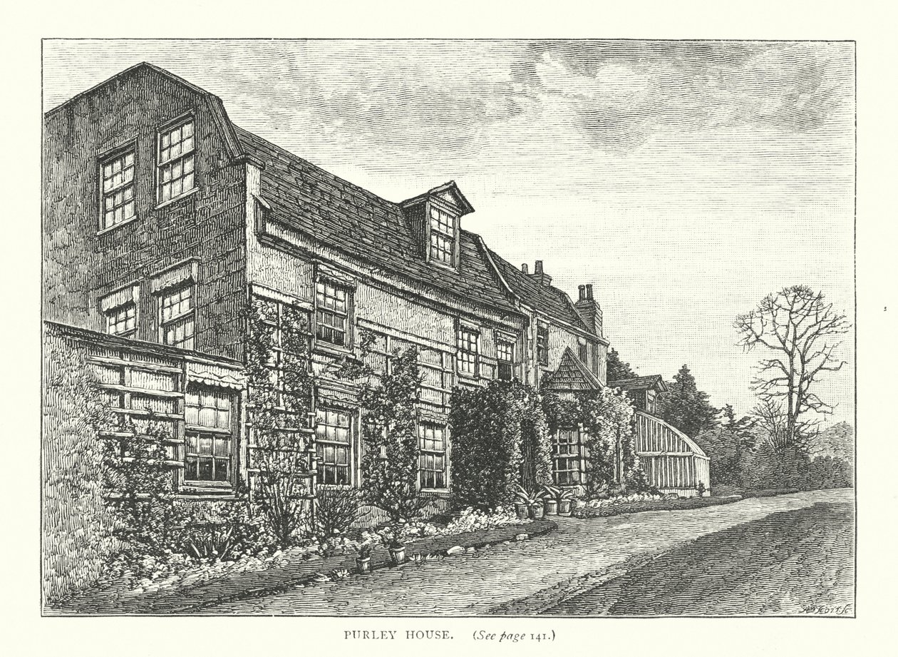 Purley House (gravering) af English School