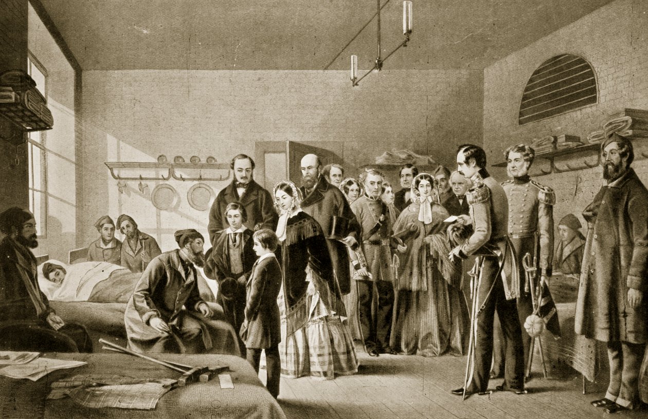 Dronning Victoria besøger de sårede af English School