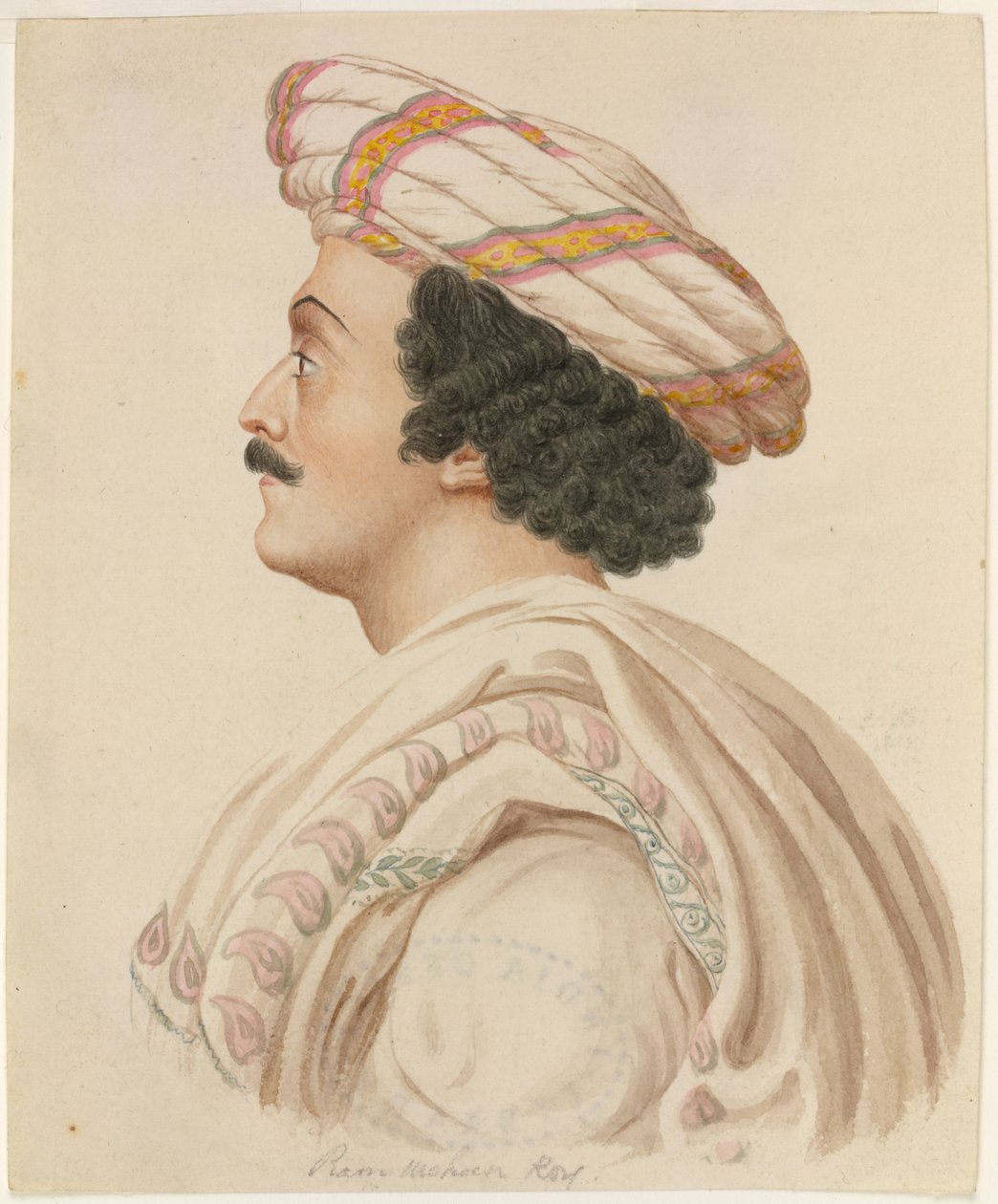 Raja Ram Mohan Roy (akvarel på papir) af English School