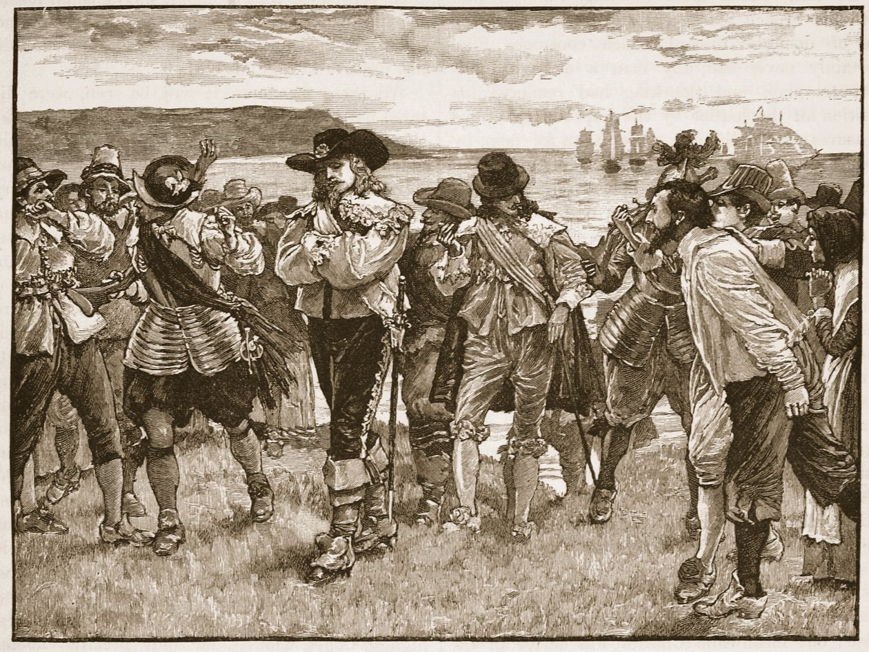 Modtagelse af Viscount Wimbledon i Plymouth, illustration fra Cassells Illustrated History of England (sepia foto) af English School