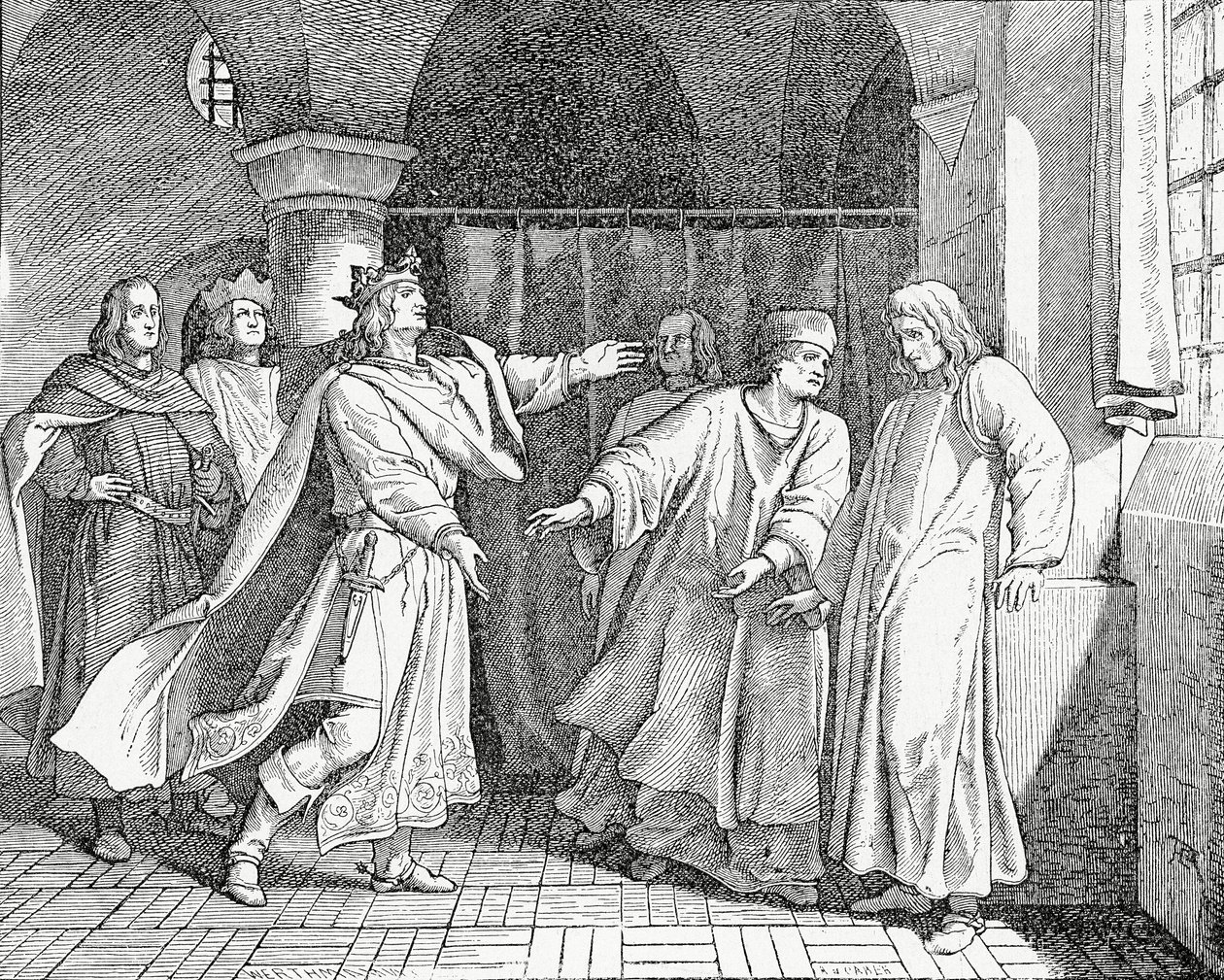 Forsoning af Ludvig IV, romernes konge, med Frederik den Skønne, Tysklands konge i 1325, 1882 af English School