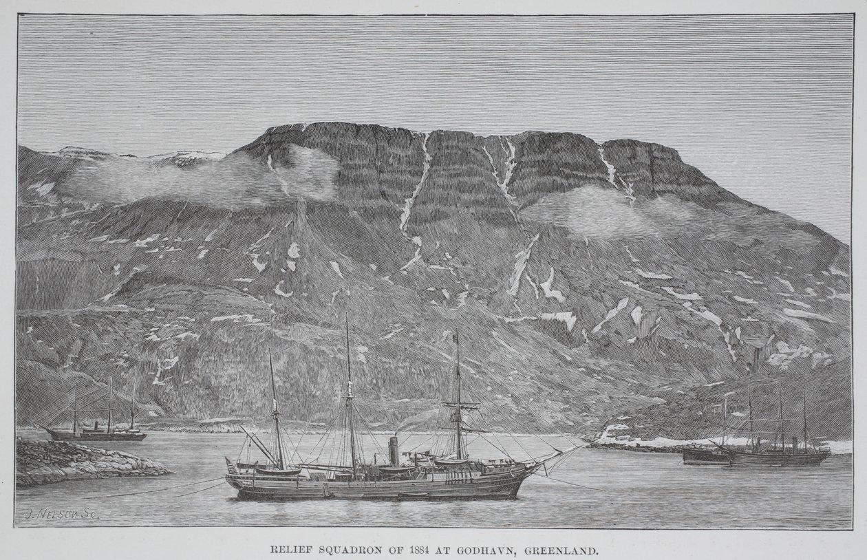 Afløsningseskadron af 1884 i Godhavn, Grønland, værtshus. London 1886 af English School