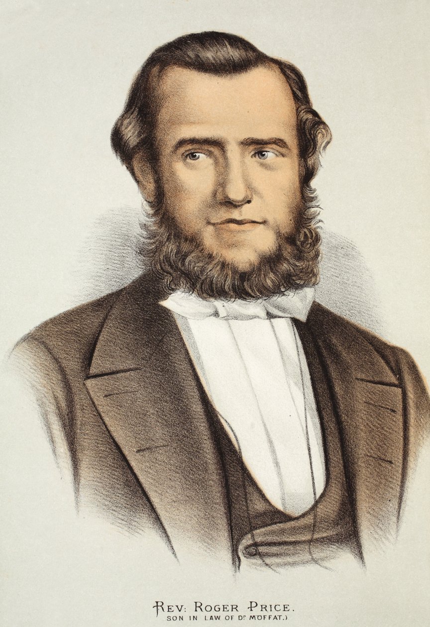 Rev. Roger Price, illustration fra The Pictorial Edition of the Life and Discoveries of David Livingstone af J. Ewing Richie, pub. af A. Fullarton & Co., 1876 af English School