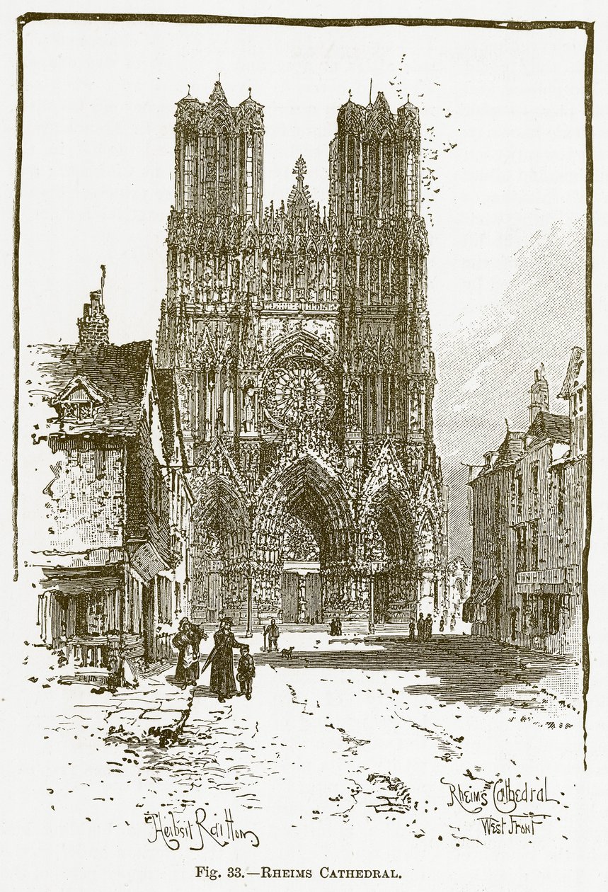 Katedralen i Reims (gravering) af English School
