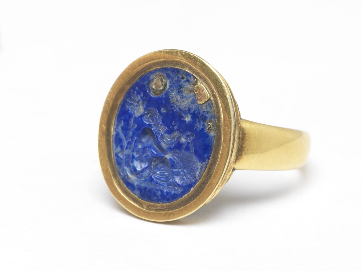 Ring (lapiz lazuli & guld) af English School
