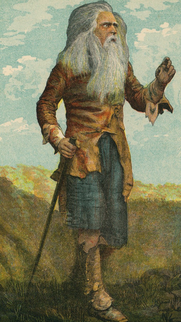 Rip Van Winkle (farvelitografi) af English School