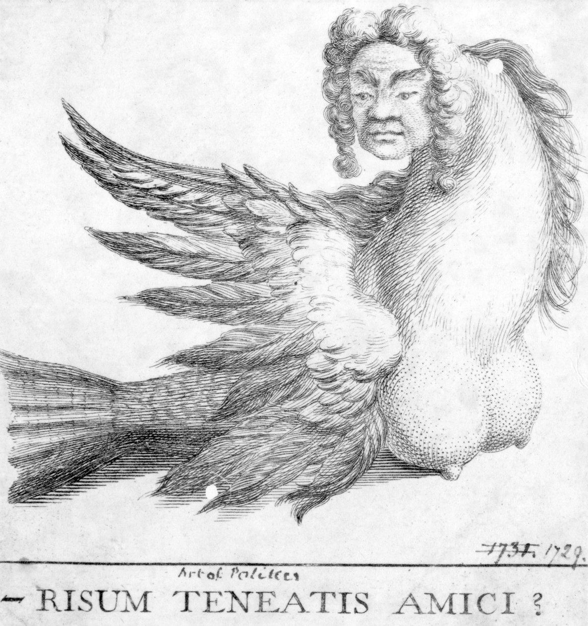 Bliver I ved med at grine, venner? (Venner, kan I lade være med at grine?), 1729 af English School