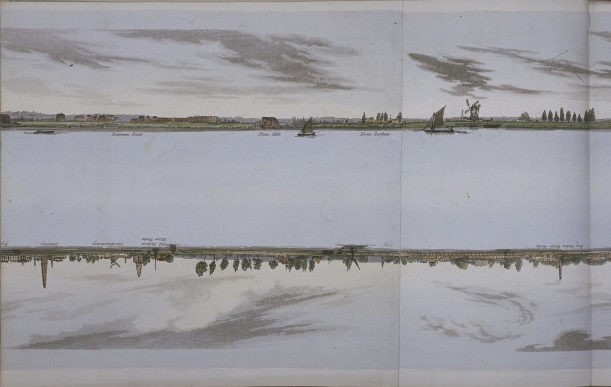 Themsen Panorama, ca. 1829 (akvatint) af English School