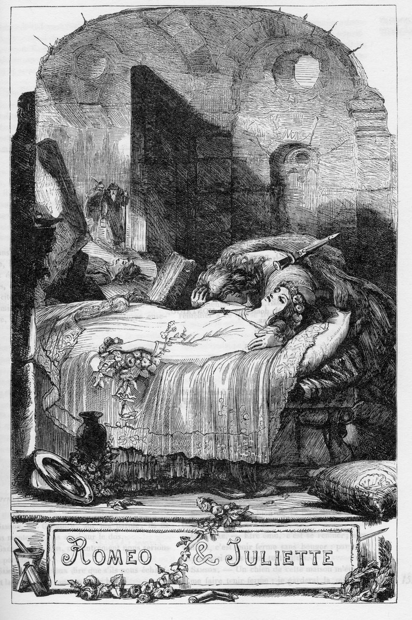 Romeo and Juliet (Romeo and Juliet) - Illustration i "" Completes de William Shakespeare""" 1866 - Illustrationerne og den generelle form for denne udgave er lånt fra Cassells illustrerede Shakespeare, udgivet i London af English School