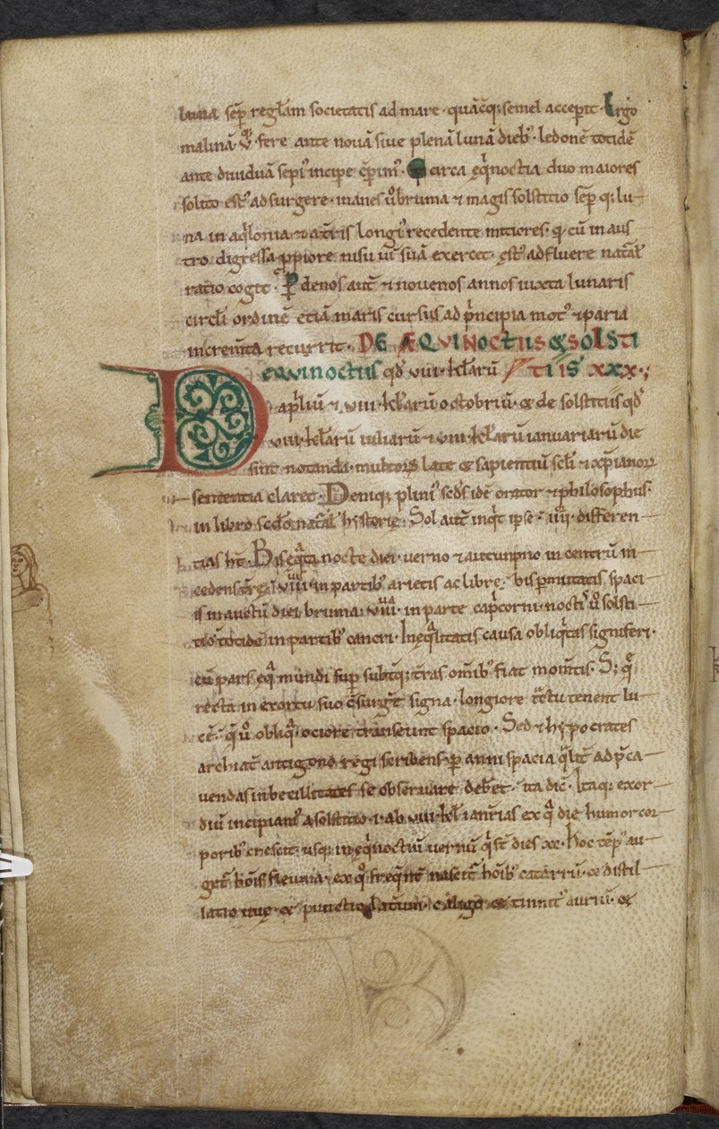 Royal 13. A.XI, f.59vInitial D.De temporum ratione.Bede den ÆrværdigeMiscellany af værker om computus og astronomi.11. århundrede-12. århundrede af English School