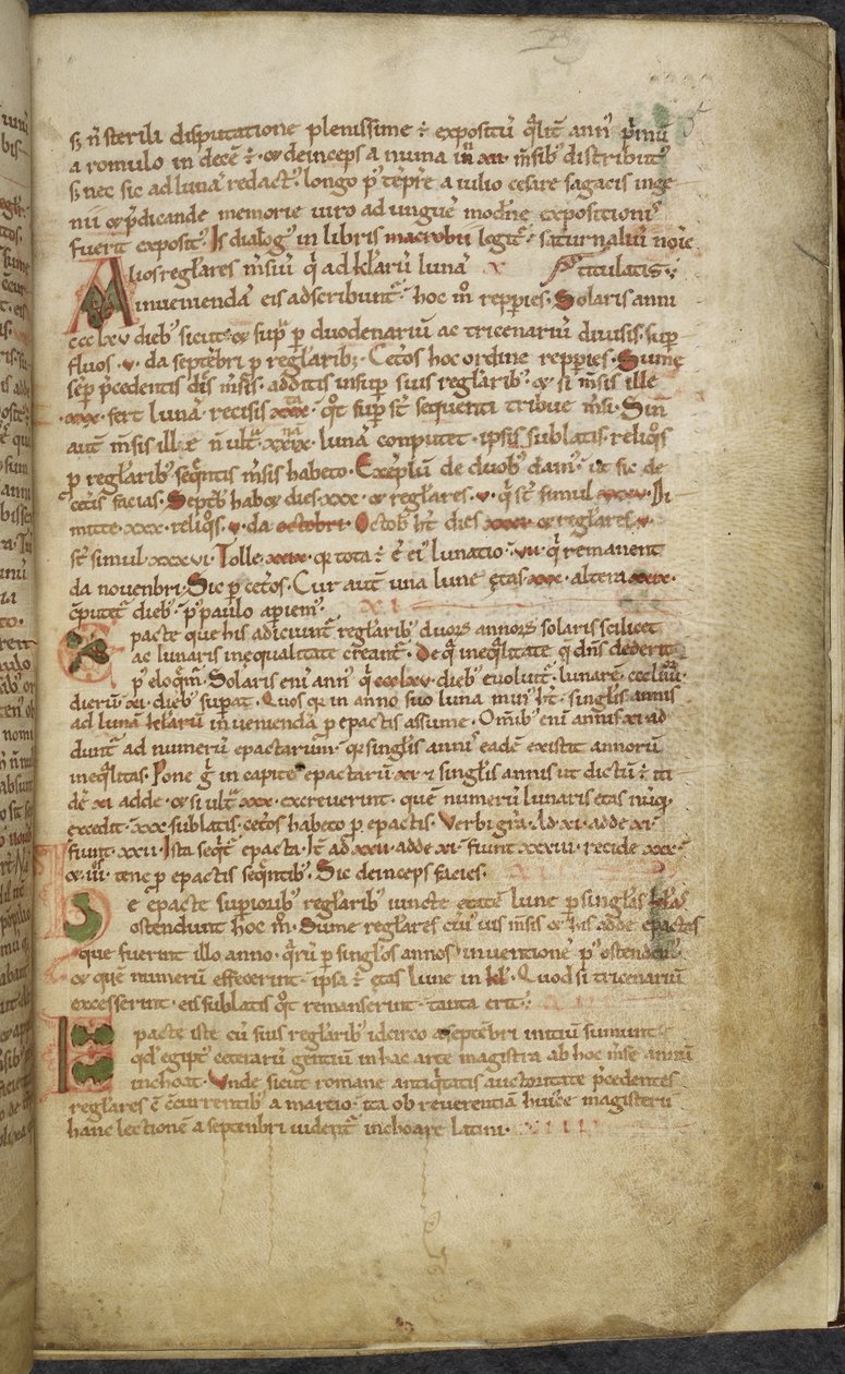 Kongelig 13. A.XI, f.5 Indledende og randtegninger, Computus, Helperic of Auxerre (vellum); af English School