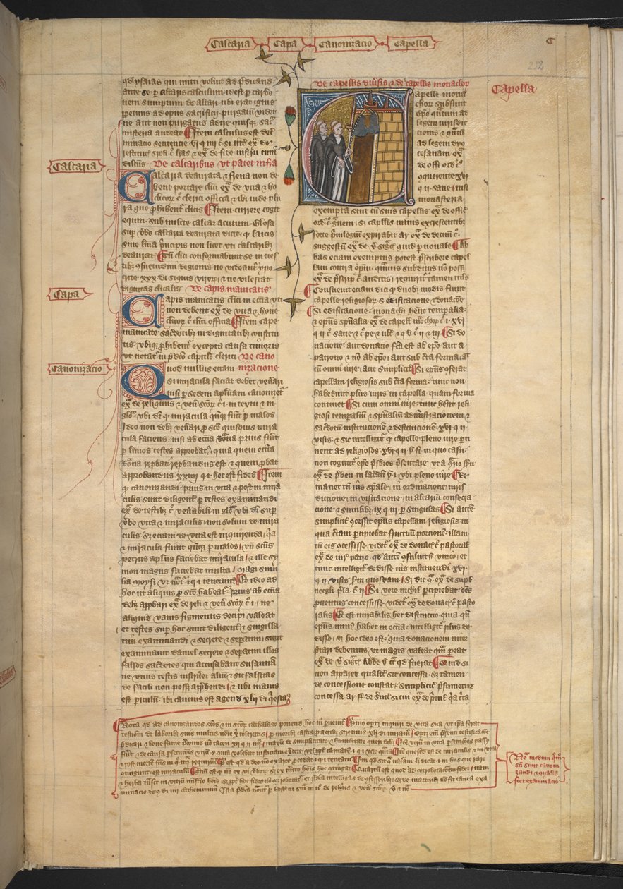 Kongelig 6 E VI, f. 232, Capella (kapel), ca. 1360-75 (vellum) af English School