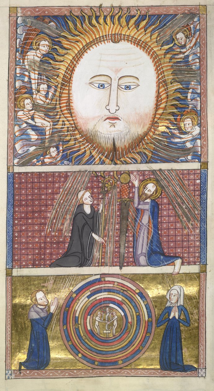Royal 6 E. VI fol.16 Christ the Sun tiltrækker sjæle, fra Ome Bonum af James le Palmer af English School