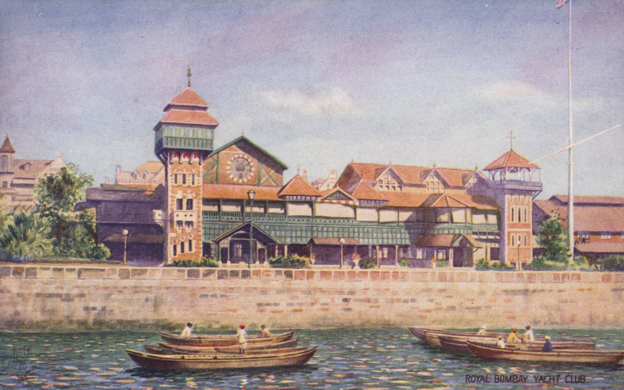 Royal Bombay Yacht Club (farvelitografi) af English School
