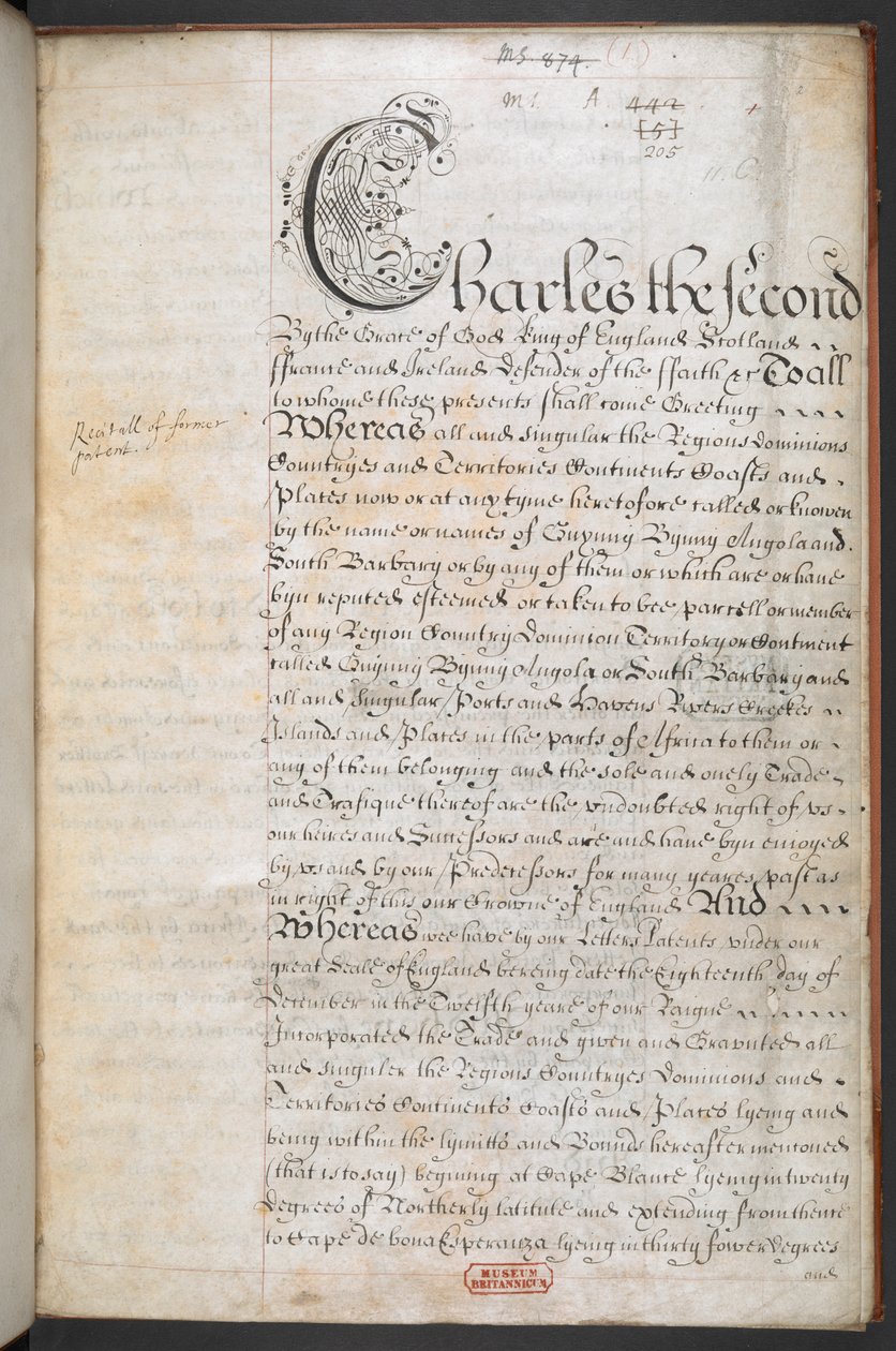 Royal Charter givet til Royal English Merchant Adventurers Company, der handler med Afrika af English School