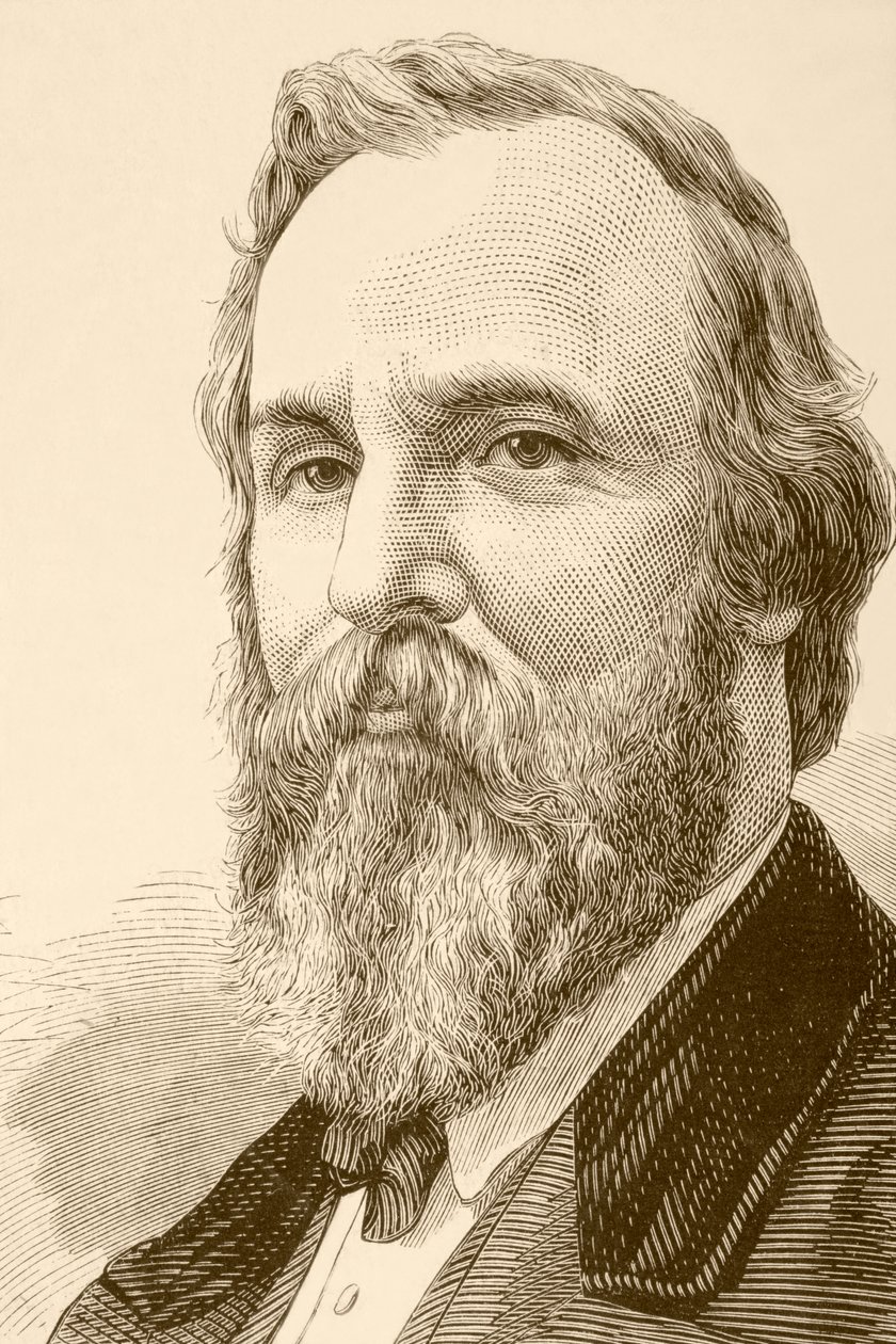 Rutherford Birchard Hayes (litho) af English School