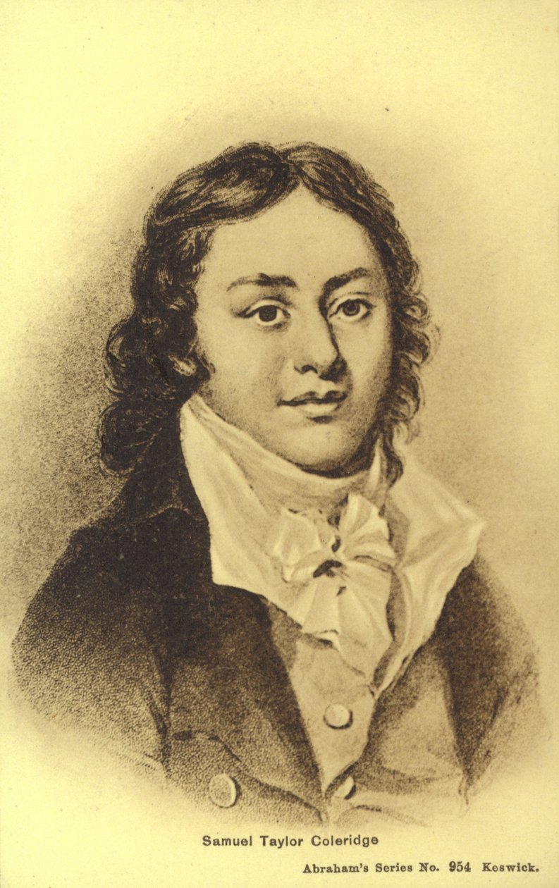Samuel Taylor Coleridge (1772-1834), engelsk digter (litografi) af English School
