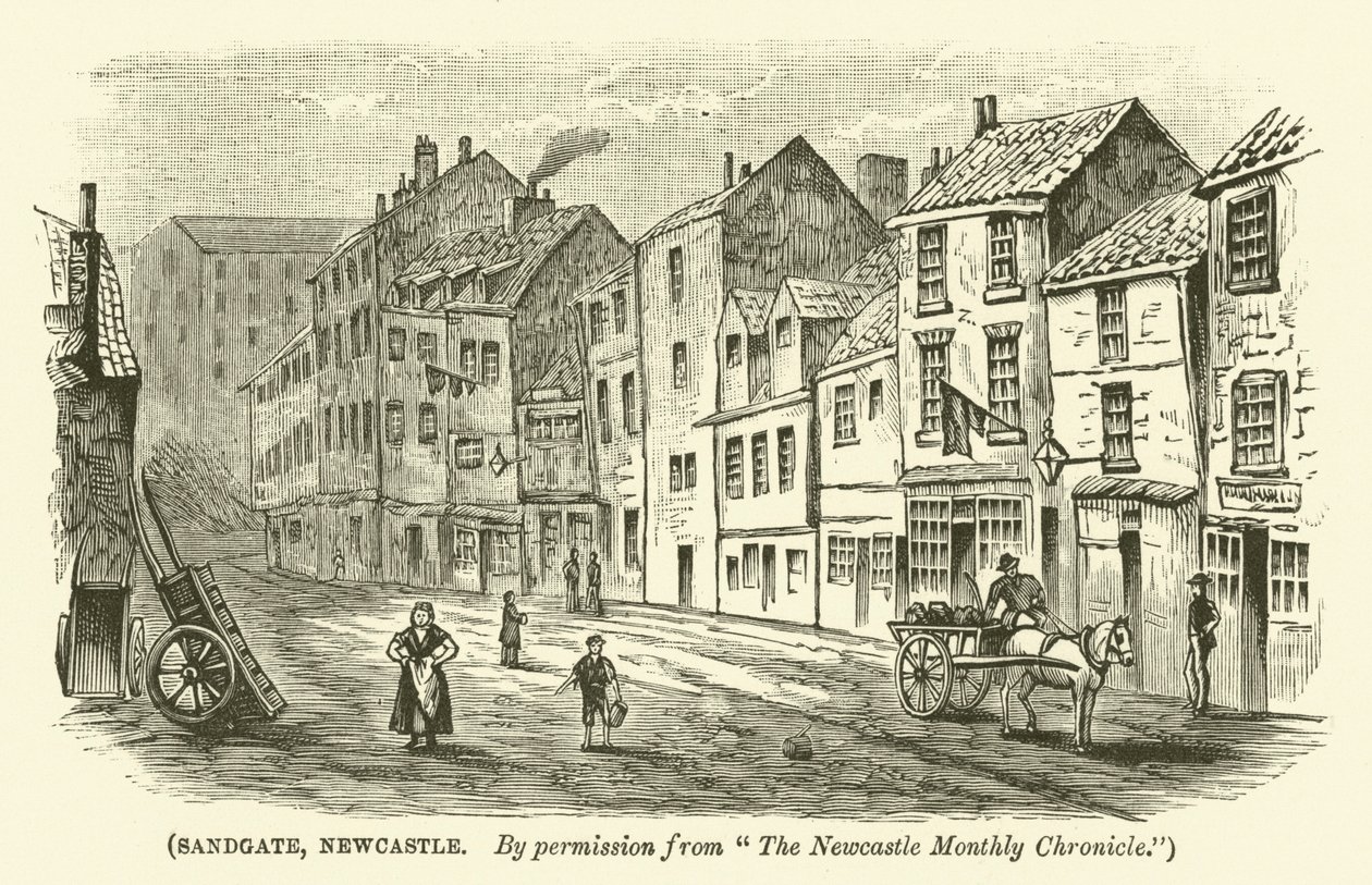 Sandgate, Newcastle (kobberstik) af English School