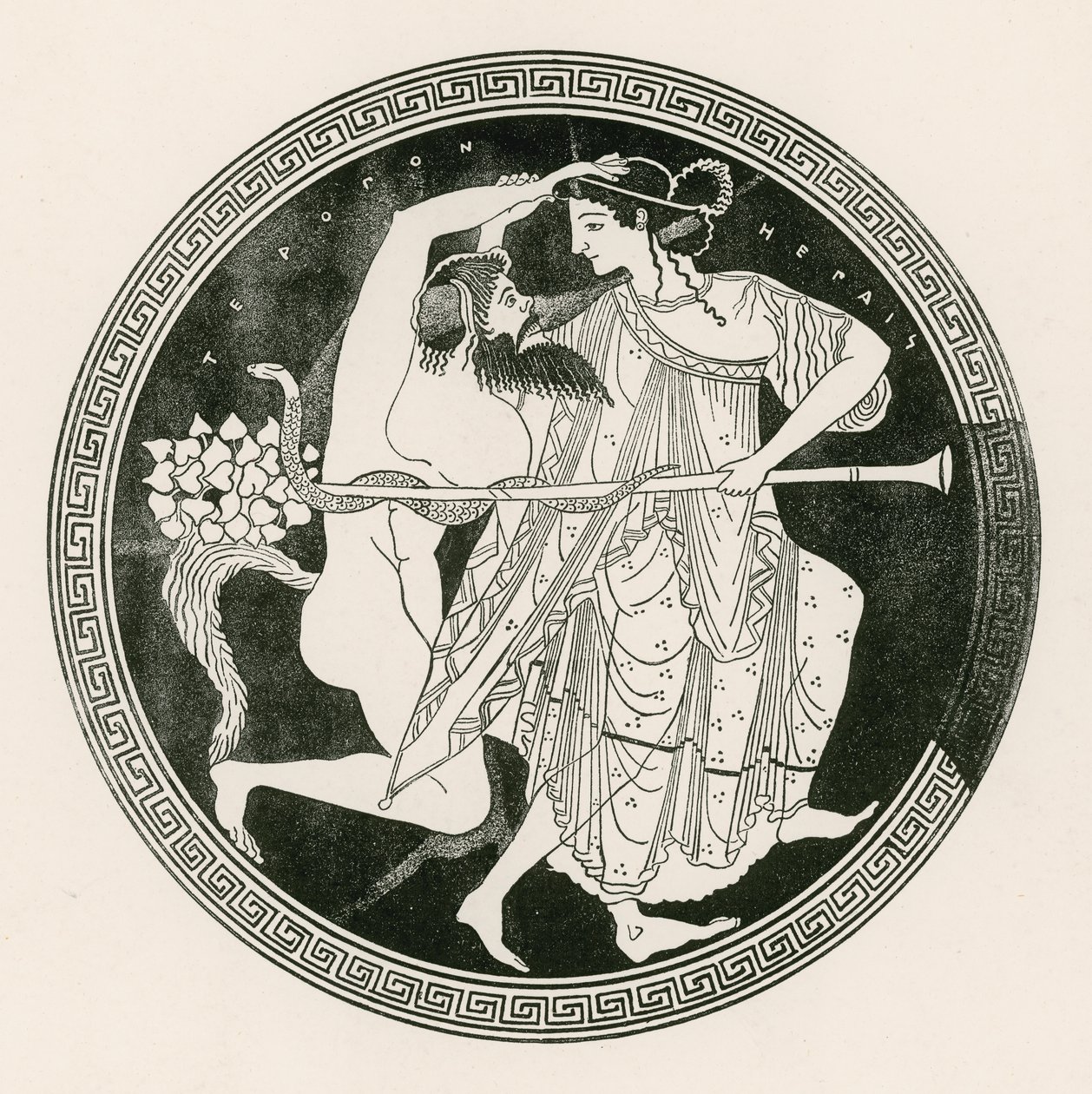 Satyr og mænade (kobberstik) af English School