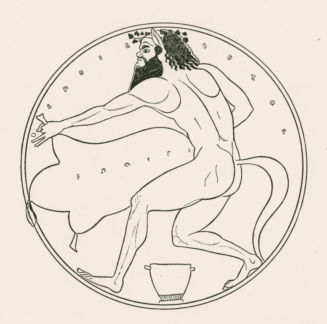 Satyr og vinskind (kobberstik) af English School