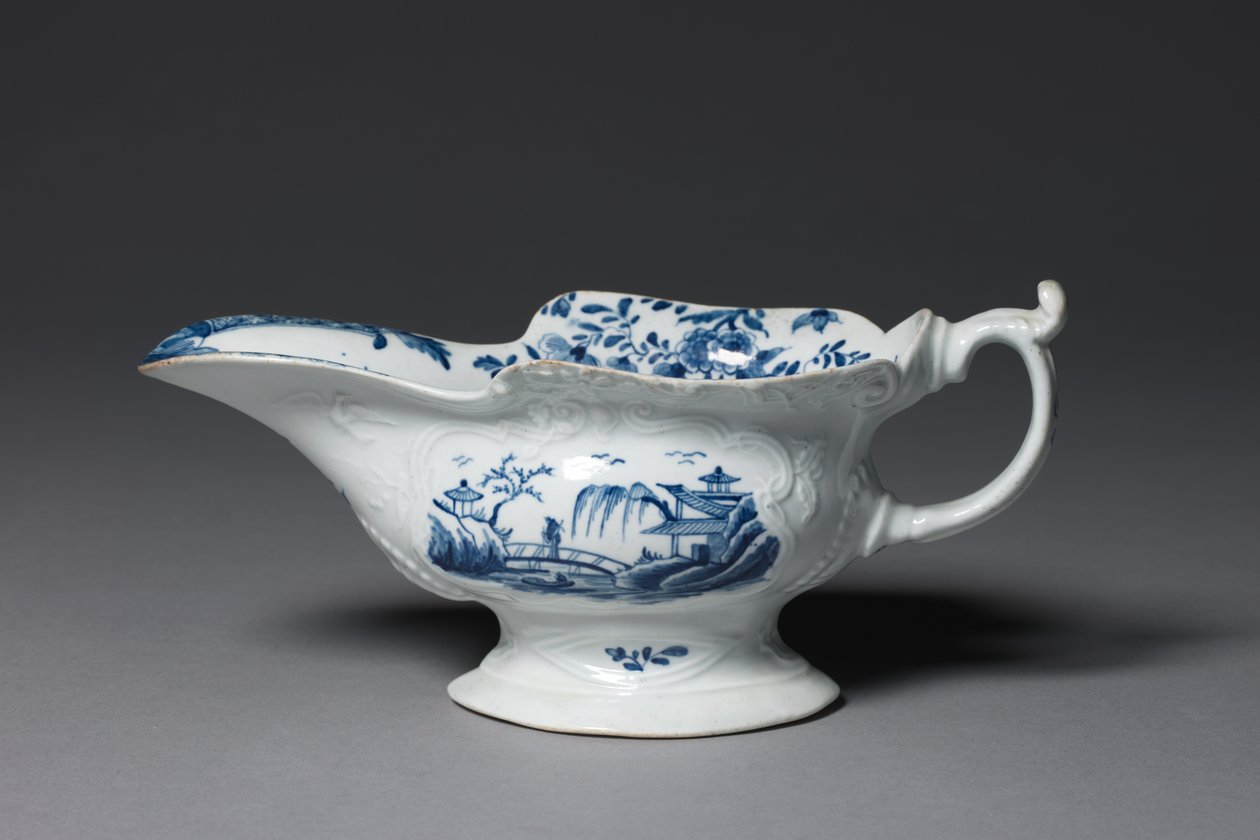 Sauce Boat, muligvis lavet af Worcester Porcelain Factory eller Bristol Porcelain Factory, ca. 1752 af English School