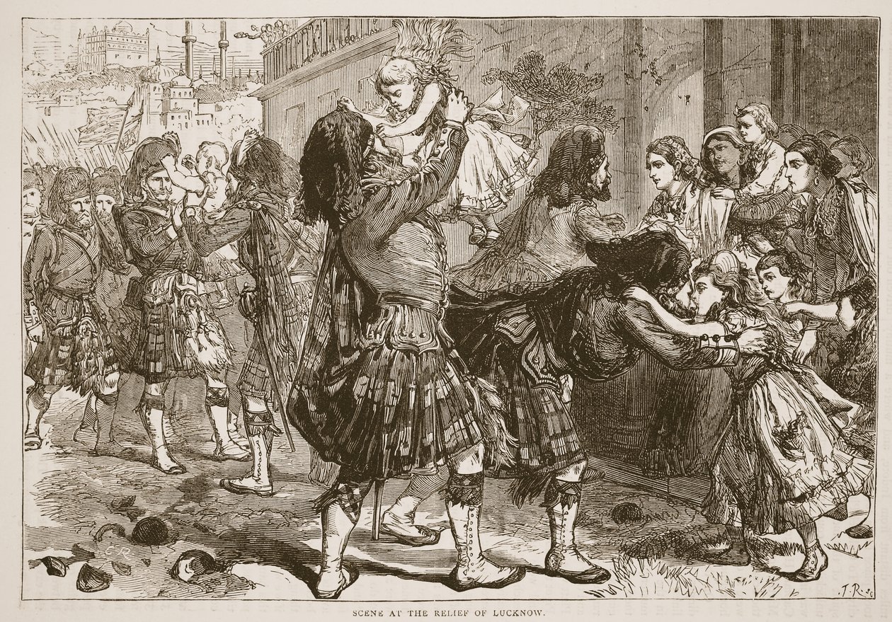 Scene ved Relief of Lucknow, illustration fra Cassells Illustrated History of England af English School