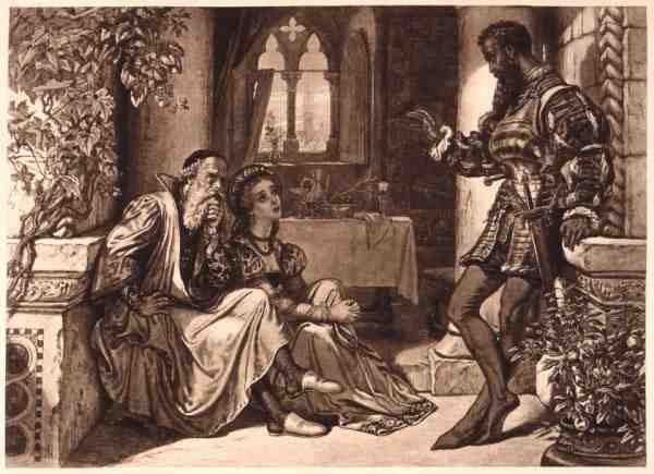 Scene fra Othello, Første akt, scene 3, af William Shakespeare (1564-1616) (stik) af English School