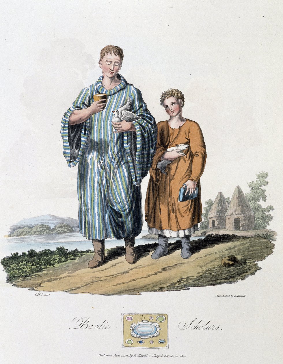 Skoledreng og hans herre - i "" keltere og gotere, skikke hos indbyggerne på de britiske øer i det tidlige 6. århundrede og de gotiske nationer på vestkysten af Østersøen", af S.R. Meyrick og Ch. Smith af English School