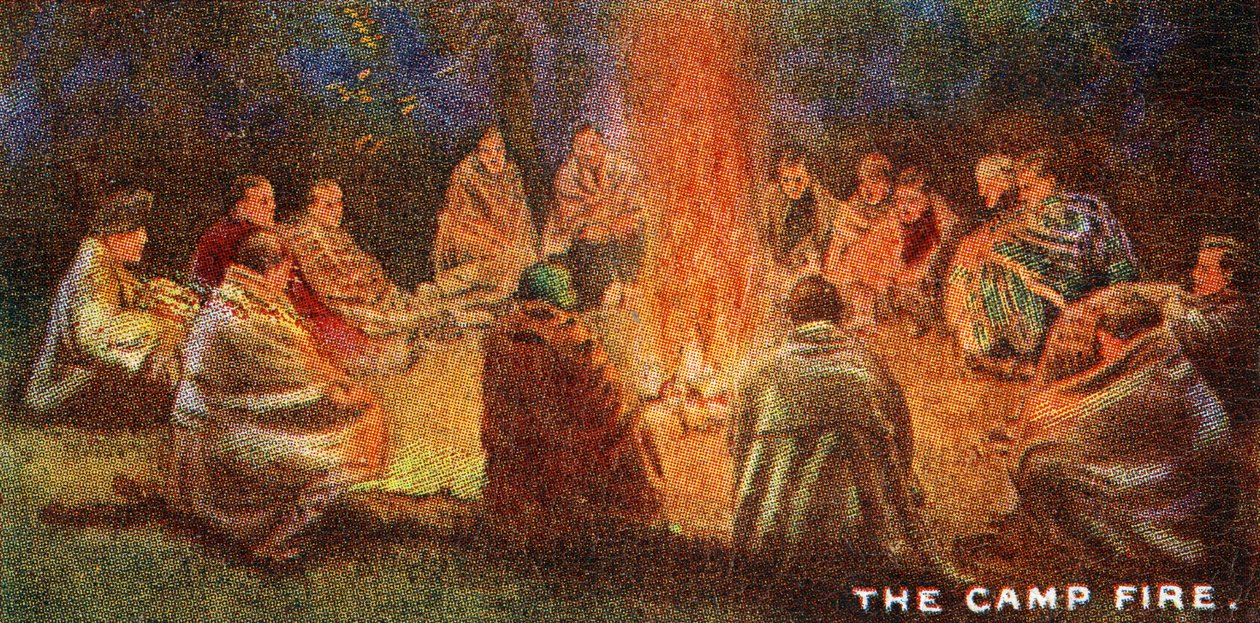 Spejdere runder en lejrbål, 1929 af English School
