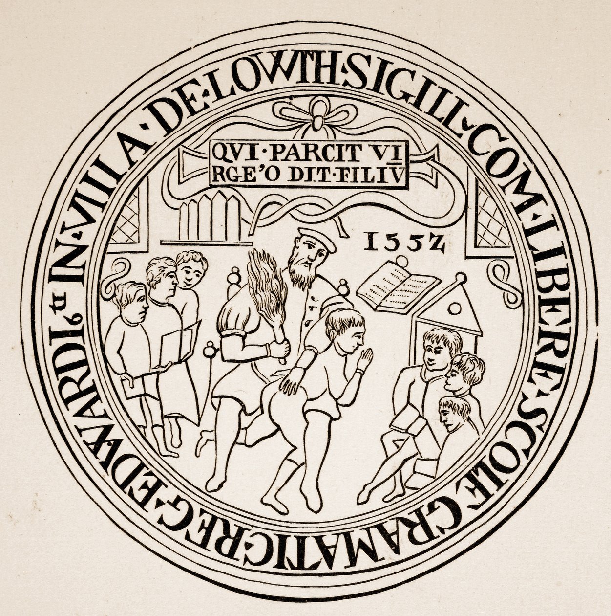 Seal of Louth Grammar School, 1552 (sepia foto) af English School