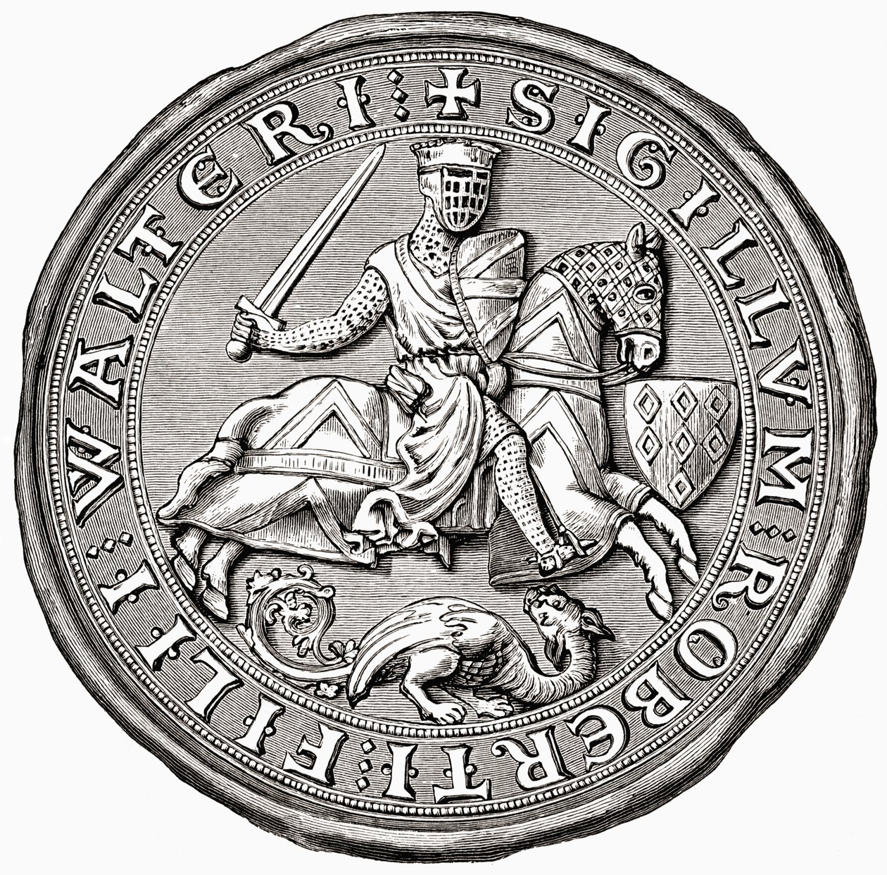 Seal of Robert Fitzwalter, fra A Short History of the English People af J. R. Green, udgivet 1893 af English School