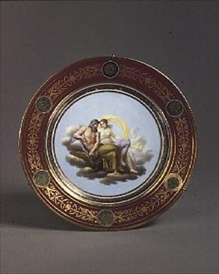 Sevres-fad, der viser Thetis og Jupiter, af Robert Adams, begyndelsen af det 19. århundrede (porcelæn) af English School