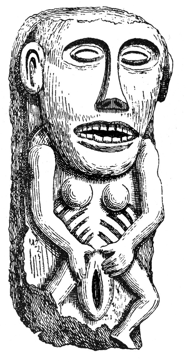 Sheela-na-Gig, fra Ballinahend Castle, Tipperary, Irland af English School