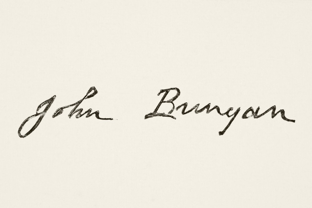 Signatur af John Bunyan, fra The National and Domestic History of England af William Hickman Smith Aubrey (1858-1916) udgivet London, ca. 1890 af English School