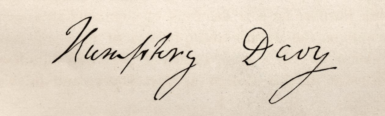 Signatur af Sir Humphry Davy (1778-1829) af English School