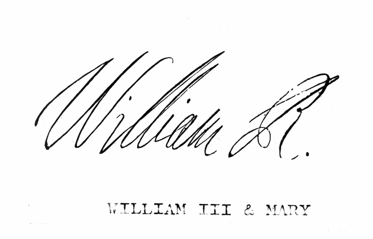 Signatur af William III af England, fra 