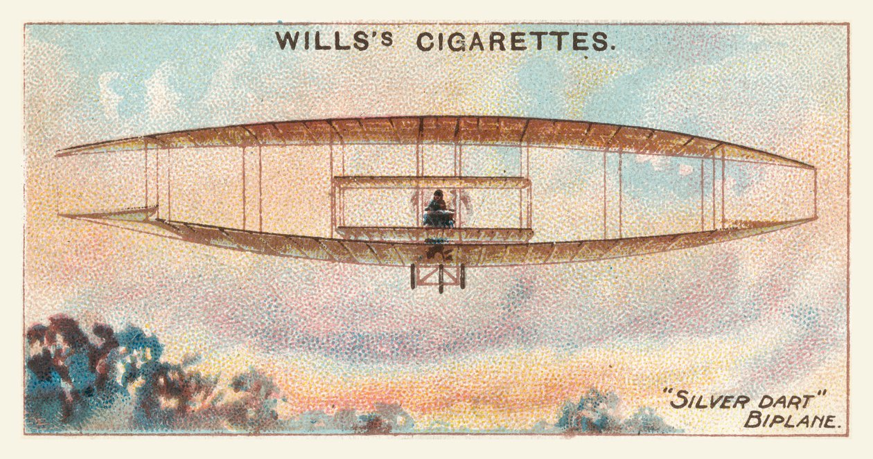 Sølv Dart Biplane (chromolitho) af English School