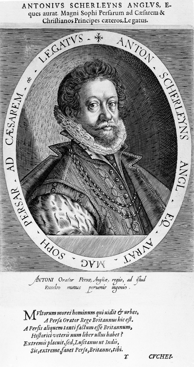 Sir Anthony Sherley (gravering) af English School