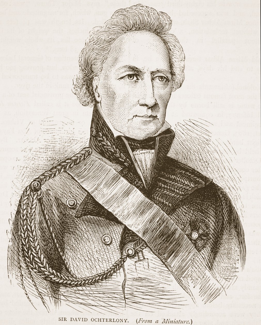 Sir David Ochterlony, illustration fra Cassells Illustrated History of India af James Grant, pub. 1879 af English School